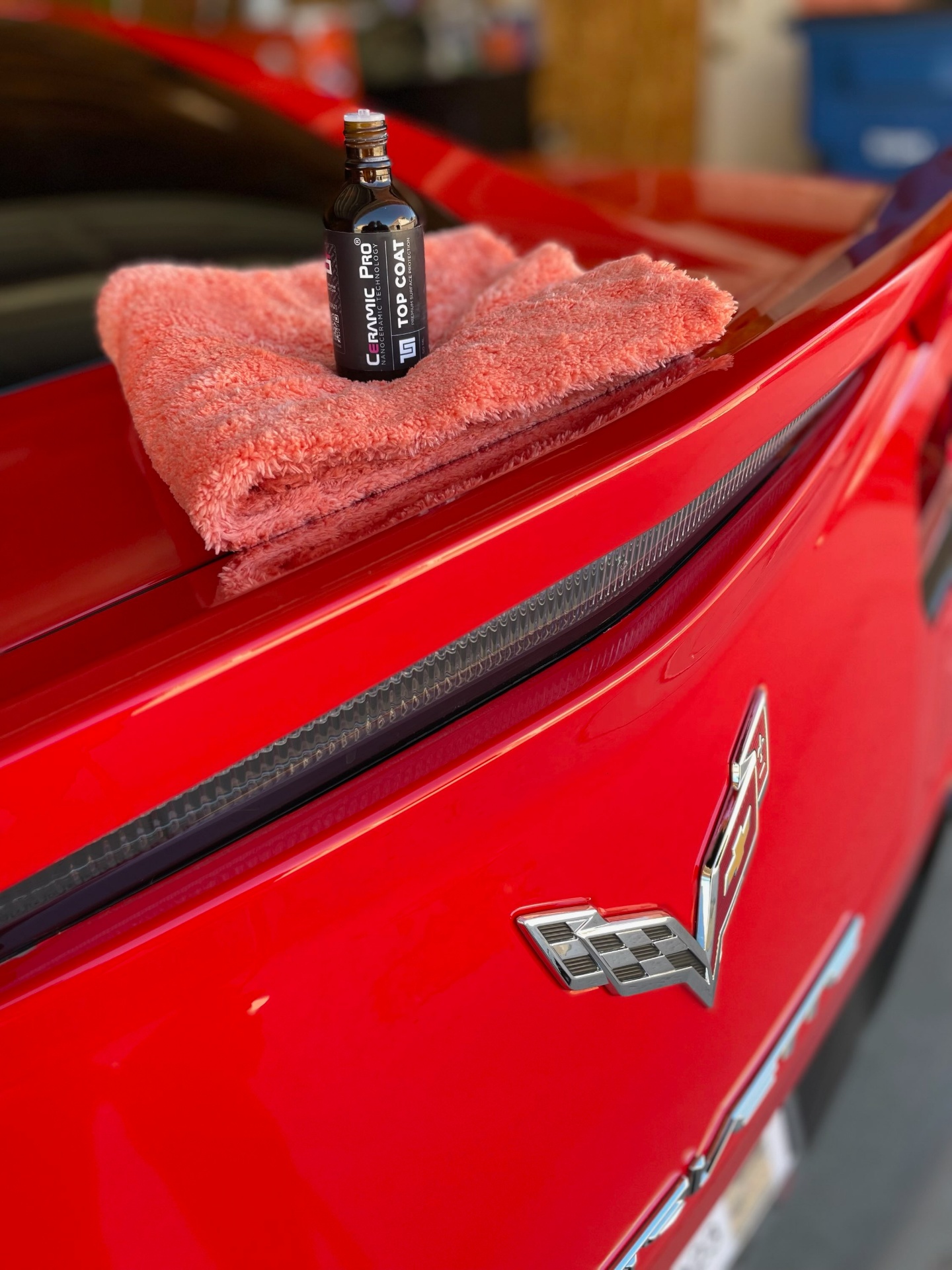 Ceramic coating applied to luxury vehicle hood in Las Vegas